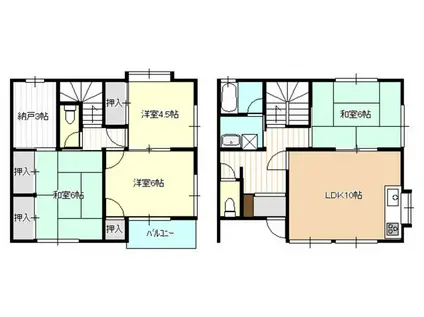 コーポ新具(4SLDK/1階)の間取り写真