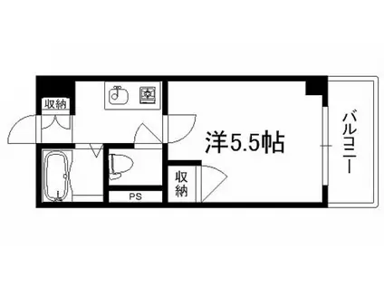 グリンハウス三篠(1K/8階)の間取り写真