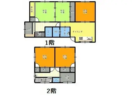 可部線 安芸長束駅 徒歩21分 2階建 築38年(5SLDK)の間取り写真