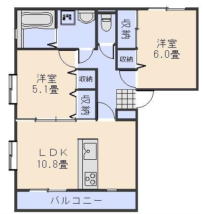 可部線 下祇園駅 徒歩8分 3階建 築10年(2LDK/3階)の間取り写真