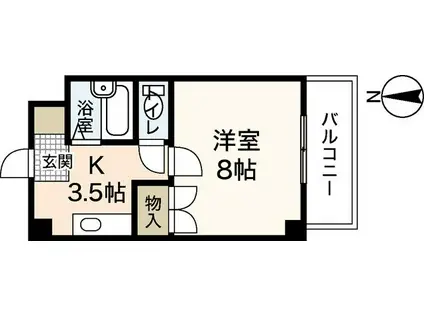 フォーチュナー上安駅前(1K/3階)の間取り写真