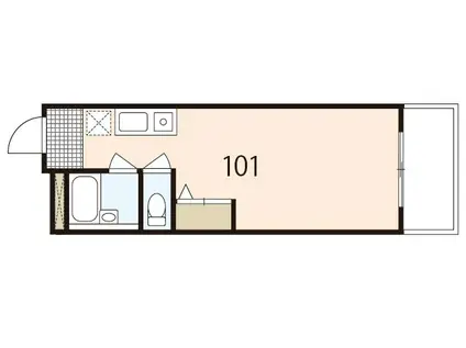 第2上竹ビル(ワンルーム/1階)の間取り写真