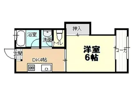 第2岩井アパート(1K/2階)の間取り写真