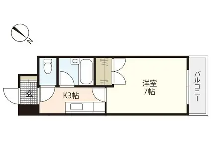 フォーリングステージ祇園新橋(1K/3階)の間取り写真