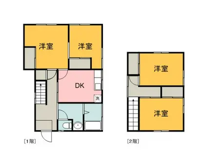 広島県広島市安佐北区 2階建 築52年(4DK)の間取り写真