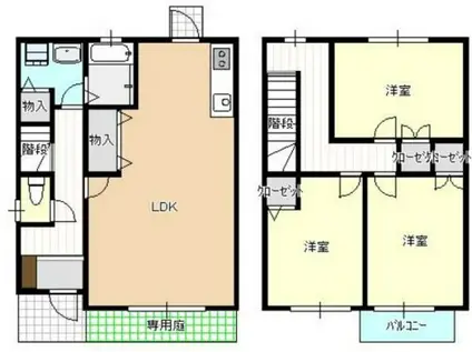 アンソレイエII(3LDK)の間取り写真