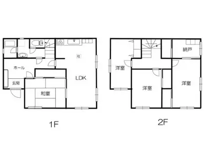広島県廿日市市 2階建 築41年(4LDK)の間取り写真