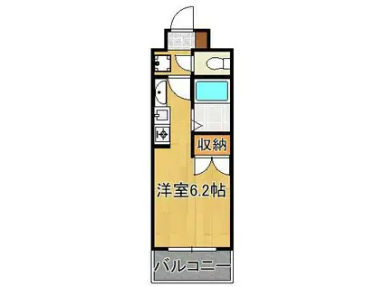 ベルガ中津口(ワンルーム/7階)の間取り写真