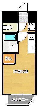 ベルガ中津口(ワンルーム/9階)の間取り写真