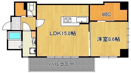 SQUARE152(1LDK/5階)の間取り写真