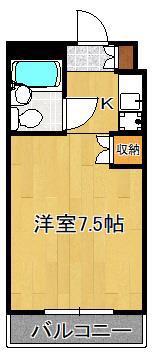 ホワイトパレス門司港(ワンルーム/7階)の間取り写真