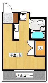 サンモリッツ小倉弐番館(ワンルーム/3階)の間取り写真