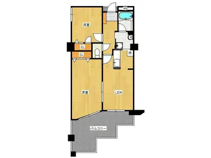 ピュアライフ砂津ビル(2LDK/5階)の間取り写真