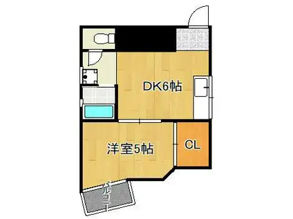 プリモレガーロ香春口(1DK/4階)の間取り写真