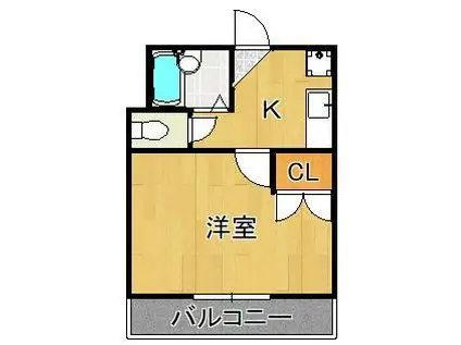 NO.23 ベイサイドアネックス(1K/3階)の間取り写真