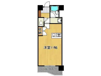サンラビール小倉(ワンルーム/4階)の間取り写真