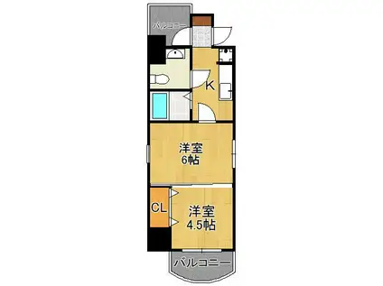 ロイヤルキャッスル(2K/9階)の間取り写真