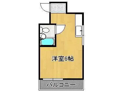ジュネス三萩野(ワンルーム/3階)の間取り写真