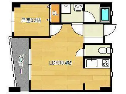 FORZA馬借(1LDK/4階)の間取り写真