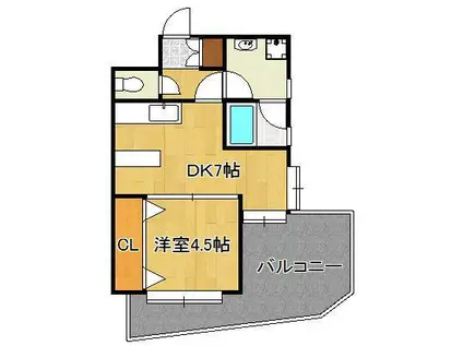 パワーズ117(1DK/5階)の間取り写真