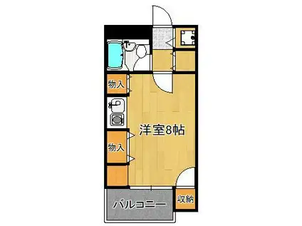 パレス小倉(ワンルーム/8階)の間取り写真