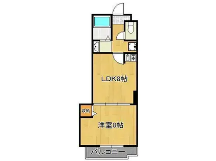 パレス小倉(1LDK/9階)の間取り写真