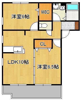 メゾンことぶき(2LDK/1階)の間取り写真