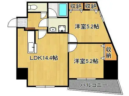 オールセインツ(2LDK/15階)の間取り写真