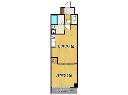 エルザビル馬借47(1LDK/2階)の間取り写真