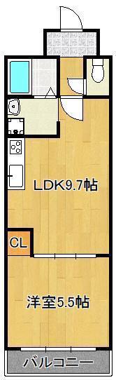 エルザビル馬借47(1LDK/4階)の間取り写真
