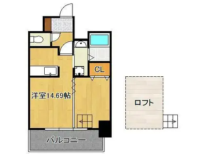 大八ビル(ワンルーム/8階)の間取り写真