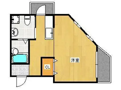 旦過タカヤコーポレーションビル(ワンルーム/4階)の間取り写真