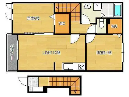 カーサ フェリーチェ(2LDK/2階)の間取り写真