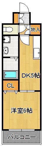 ギャラン吉野町(1DK/11階)の間取り写真