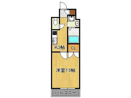 リファレンス小倉駅前(1K/6階)の間取り写真