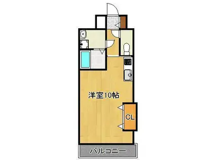 コートハウス中島通(ワンルーム/10階)の間取り写真