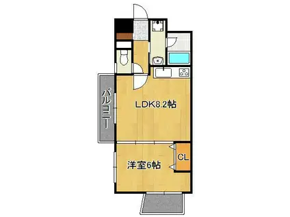 ラフィーネ 小倉(1LDK/8階)の間取り写真