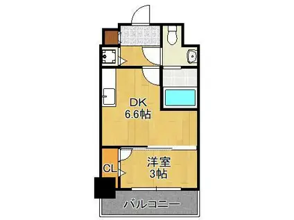 NO.71オリエントトラストタワー(1DK/20階)の間取り写真