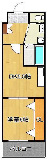 CPタワー(1DK/20階)の間取り写真
