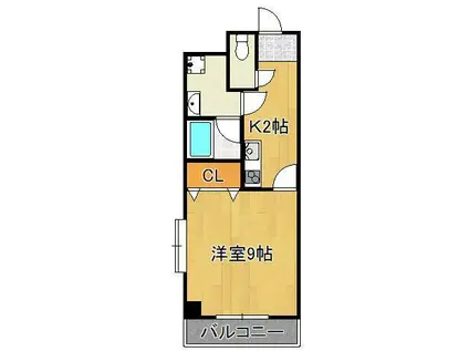 グッドシティ下富野(1K/3階)の間取り写真