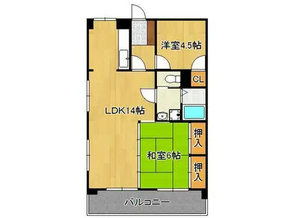 江藤ビル(2LDK/3階)の間取り写真