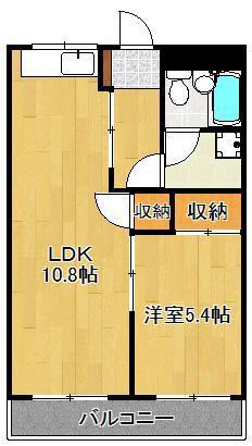 レディースマンションなでしこ(1LDK/3階)の間取り写真