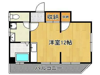 マキシム中津口(ワンルーム/4階)の間取り写真