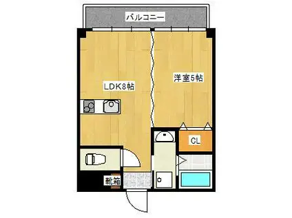 三萩野ビル(1LDK/5階)の間取り写真