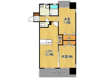 レジェンド砂津(2LDK/2階)の間取り写真