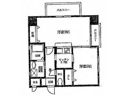 メゾンド・ファミーユ門司港(2K/5階)の間取り写真