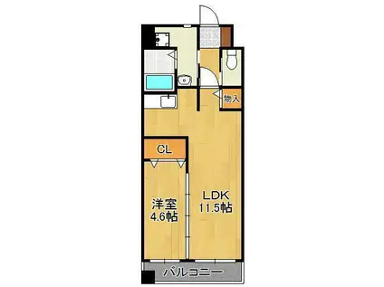 シグナス(1LDK/7階)の間取り写真