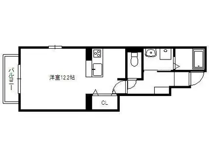 メゾングラースM(ワンルーム/1階)の間取り写真