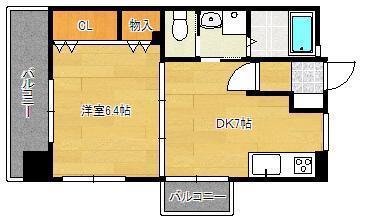 フェルト1113(1DK/3階)の間取り写真