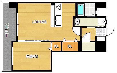 BAY SIDE ASANO(1LDK/6階)の間取り写真
